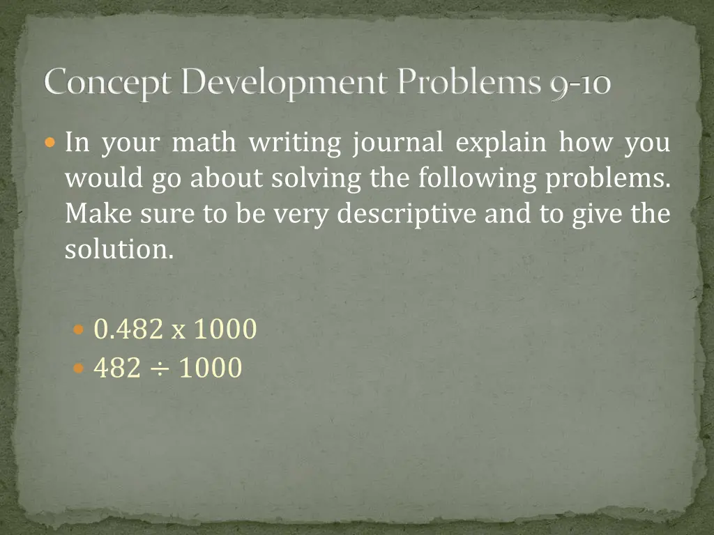 concept development problems 9 10