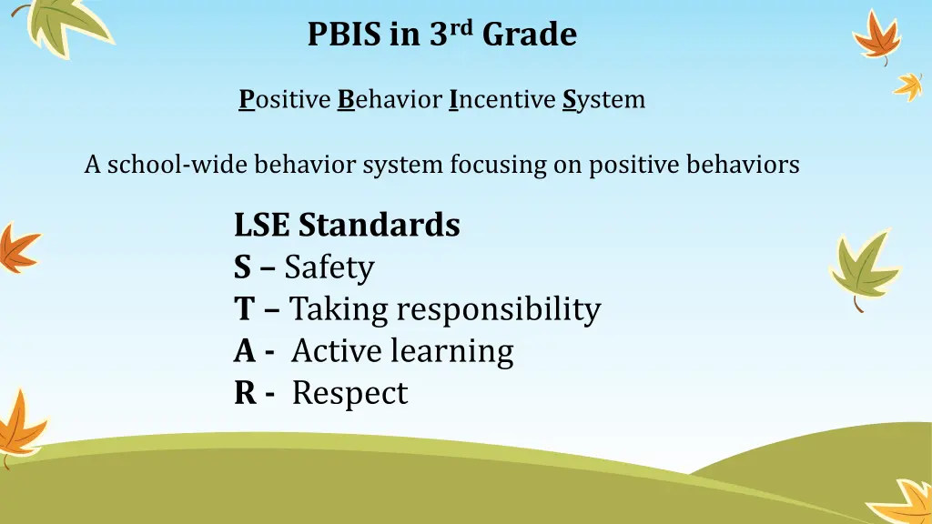 pbis in 3 rd grade