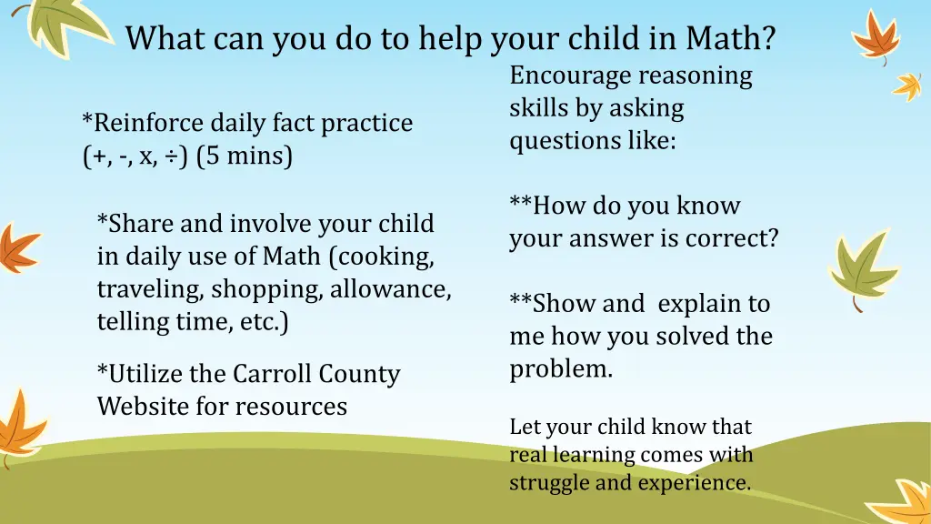 what can you do to help your child in math