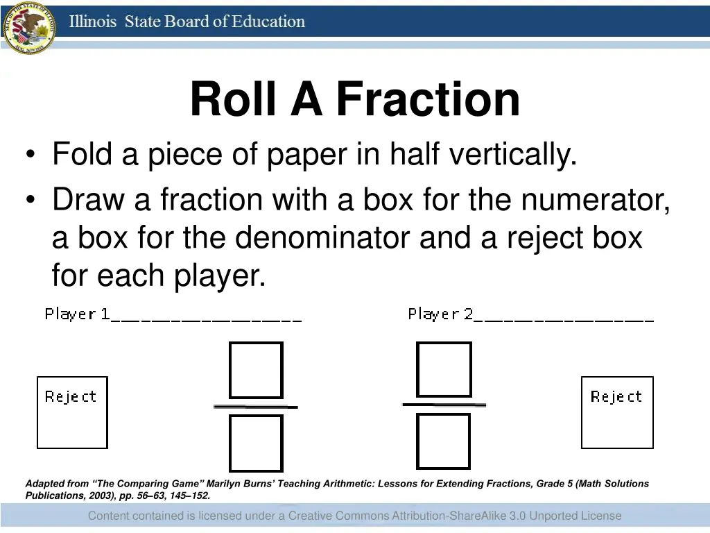 roll a fraction fold a piece of paper in half