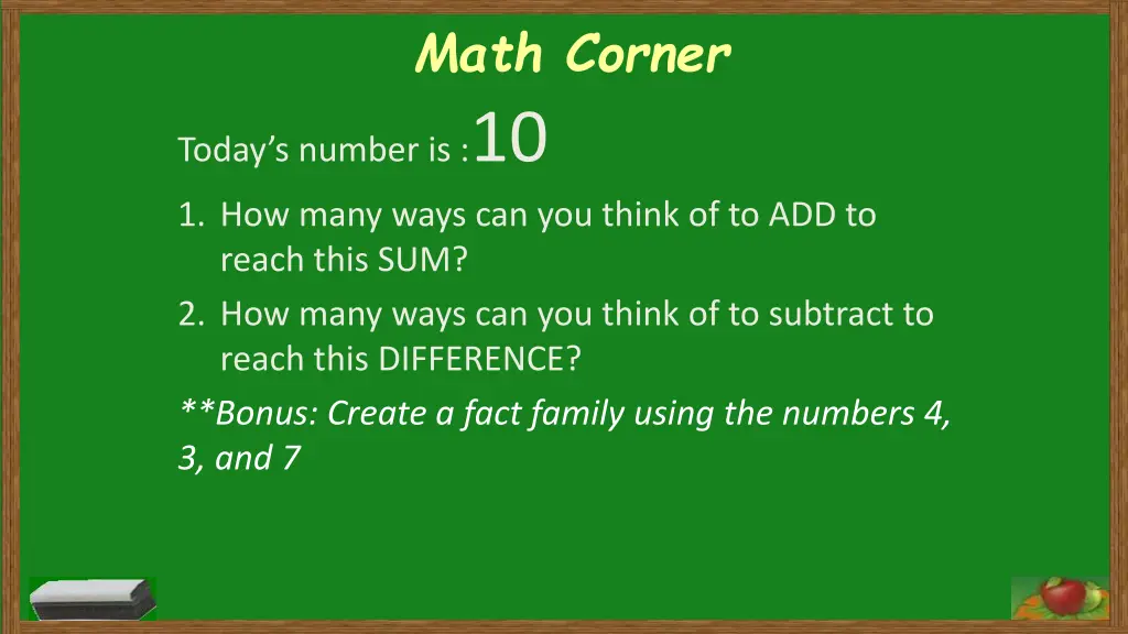 math corner 11