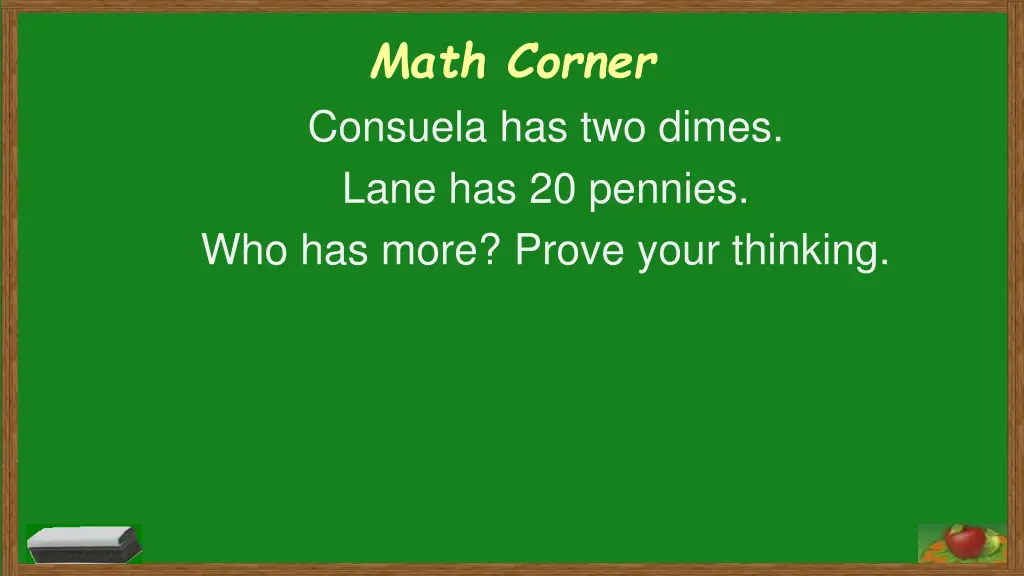 math corner consuela has two dimes lane