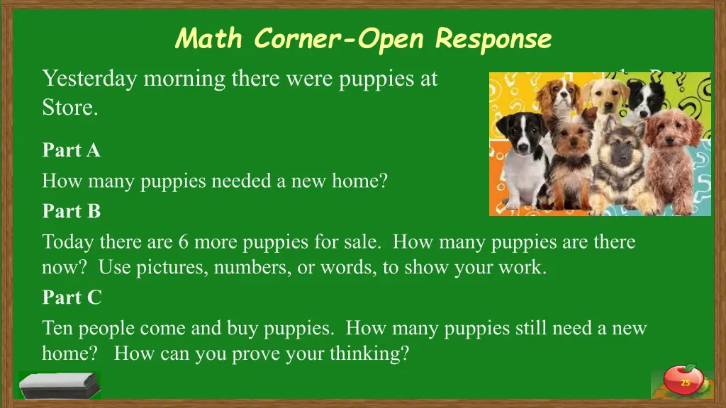 math corner open response yesterday morning there