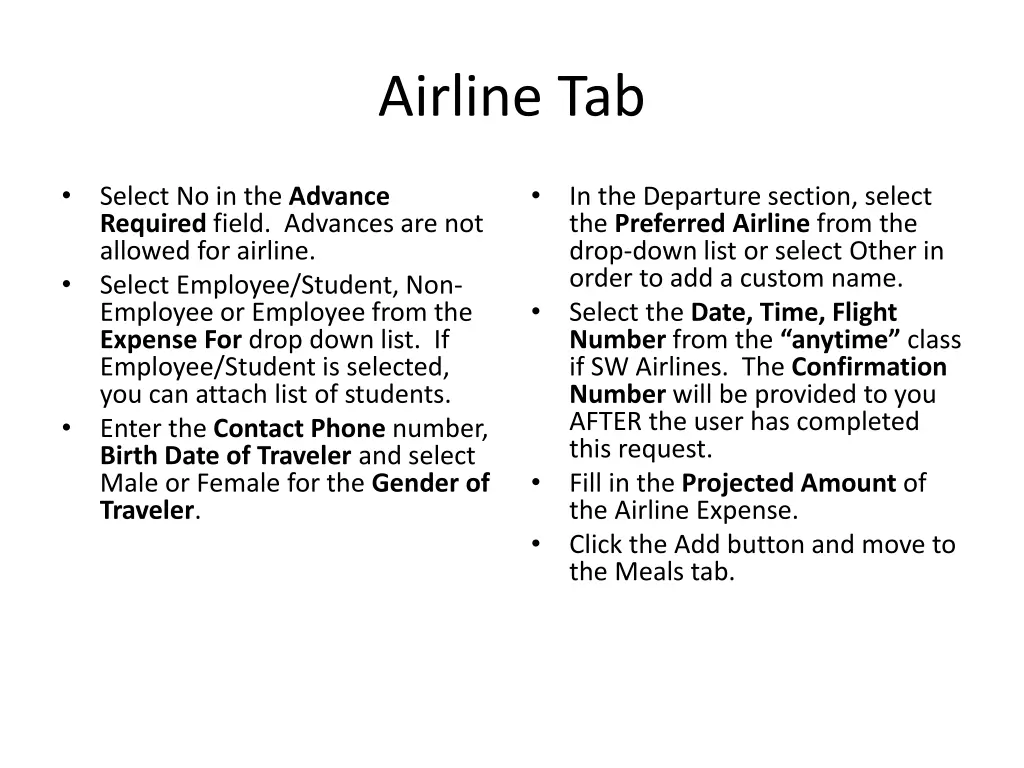 airline tab