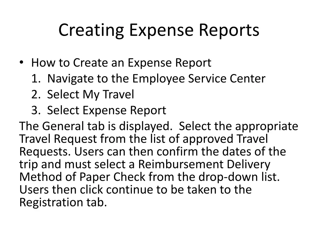 creating expense reports