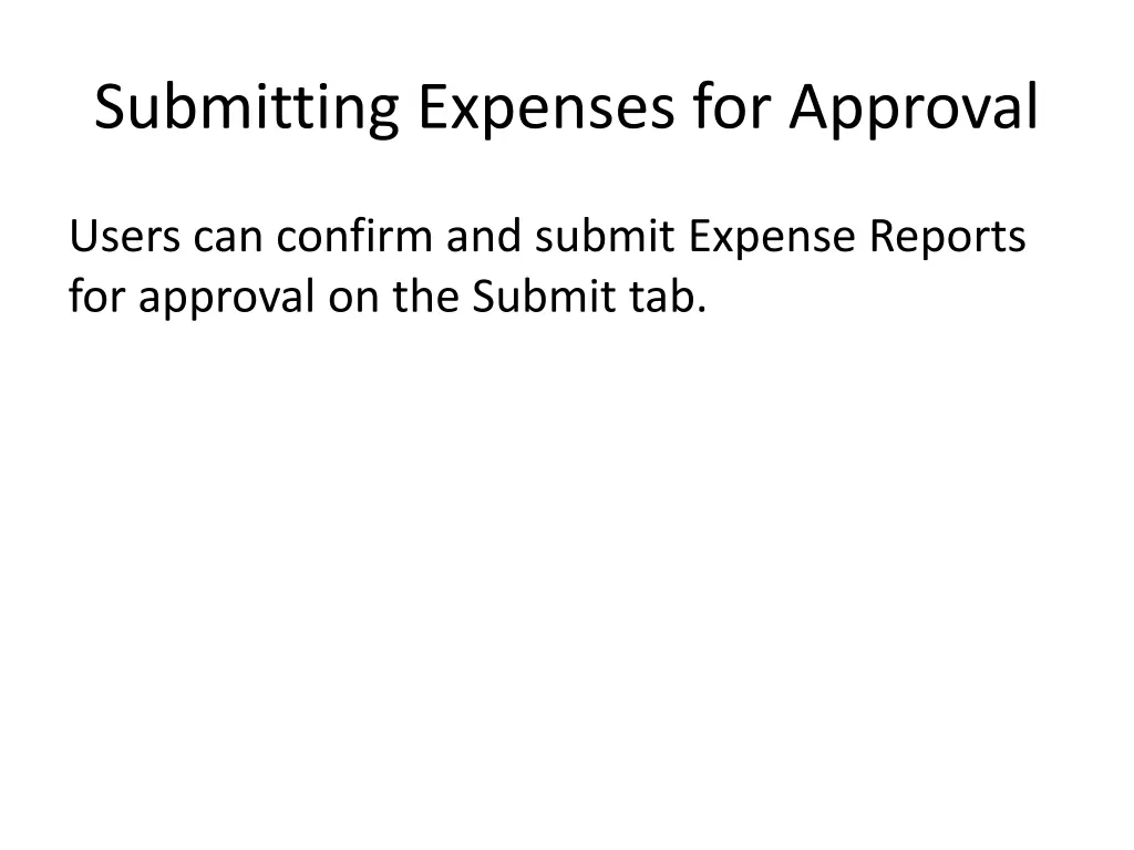 submitting expenses for approval