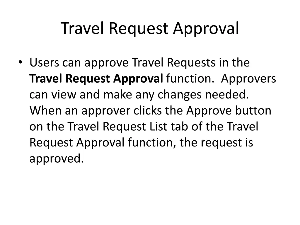 travel request approval