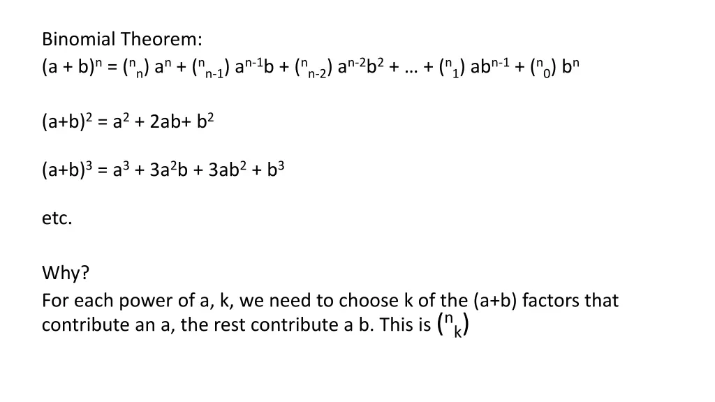 binomial theorem