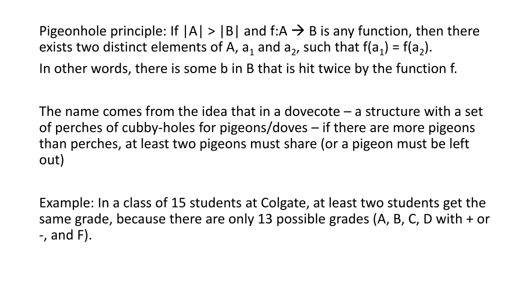 pigeonhole principle