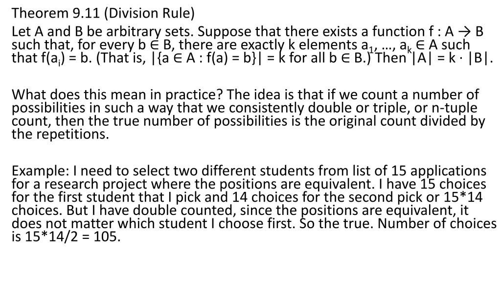 theorem 9 11 division rule