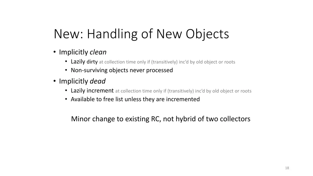 new handling of new objects