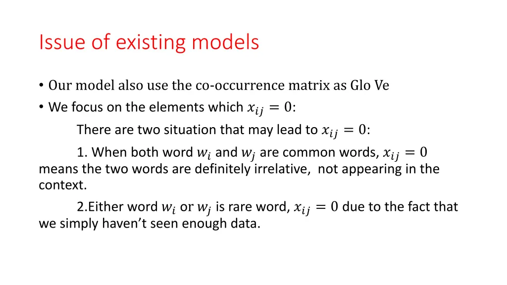 issue of existing models