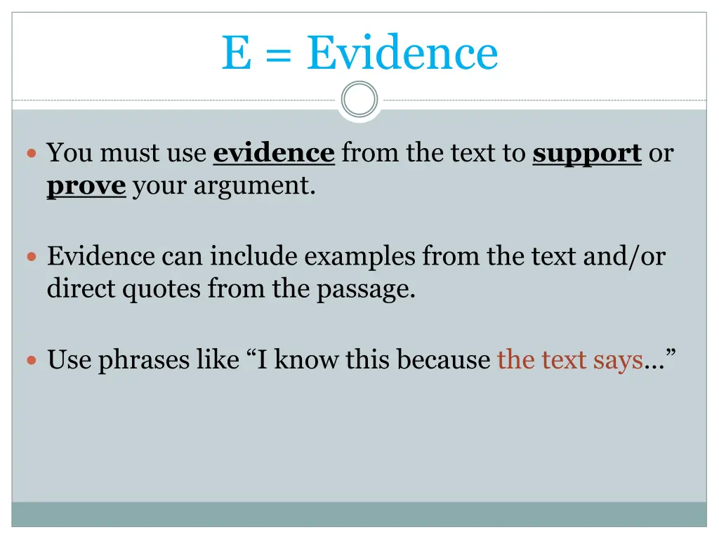 e evidence