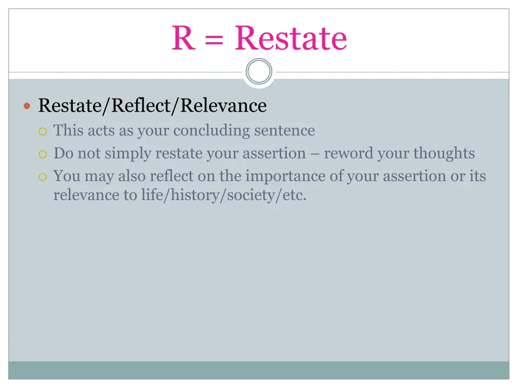 r restate