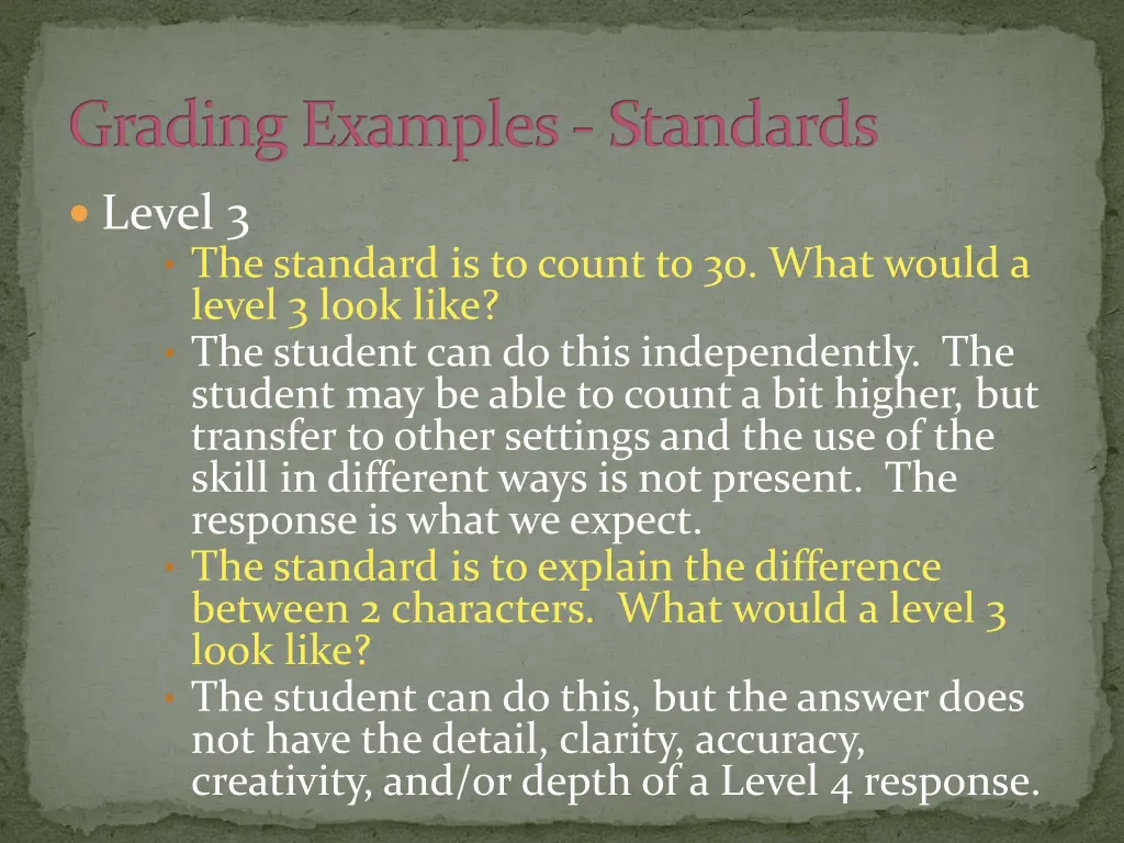 grading examples standards 1