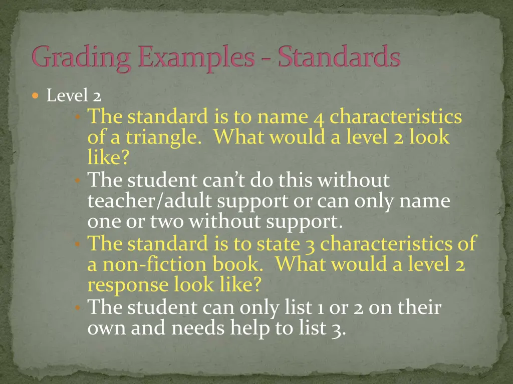 grading examples standards 2