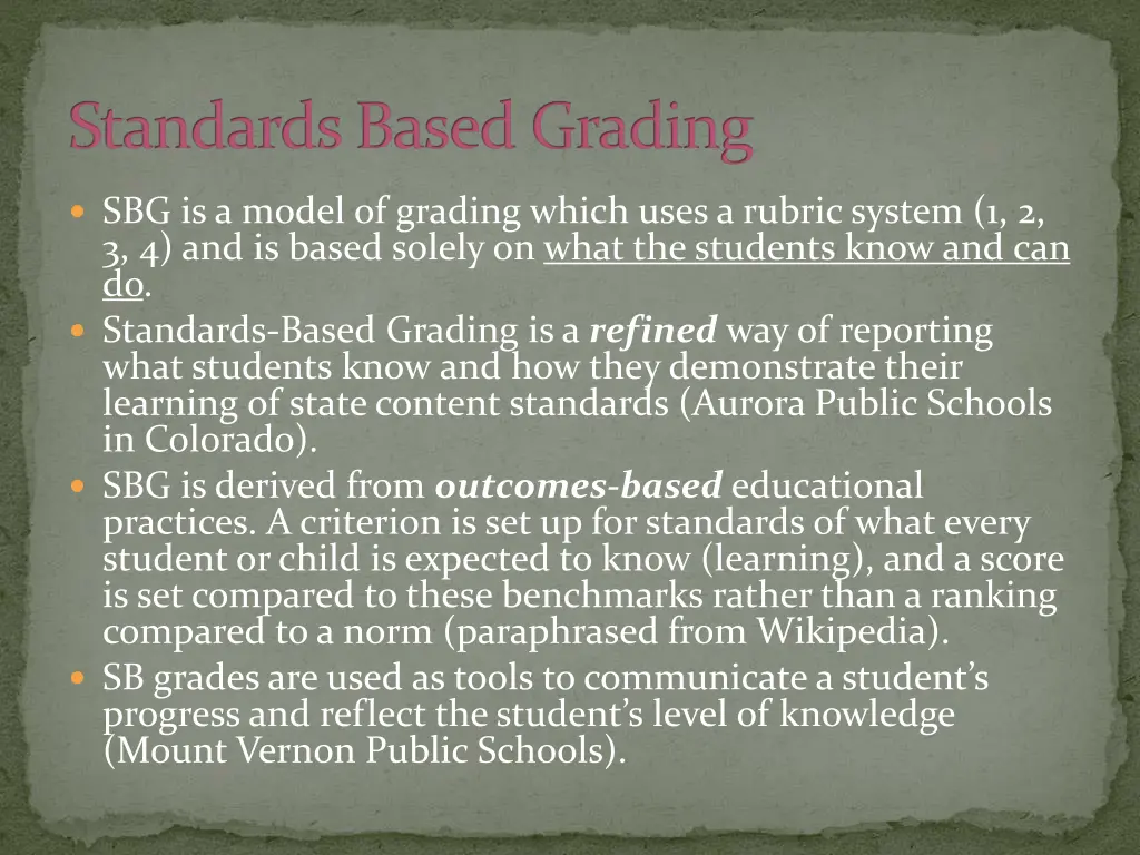 standards based grading 1