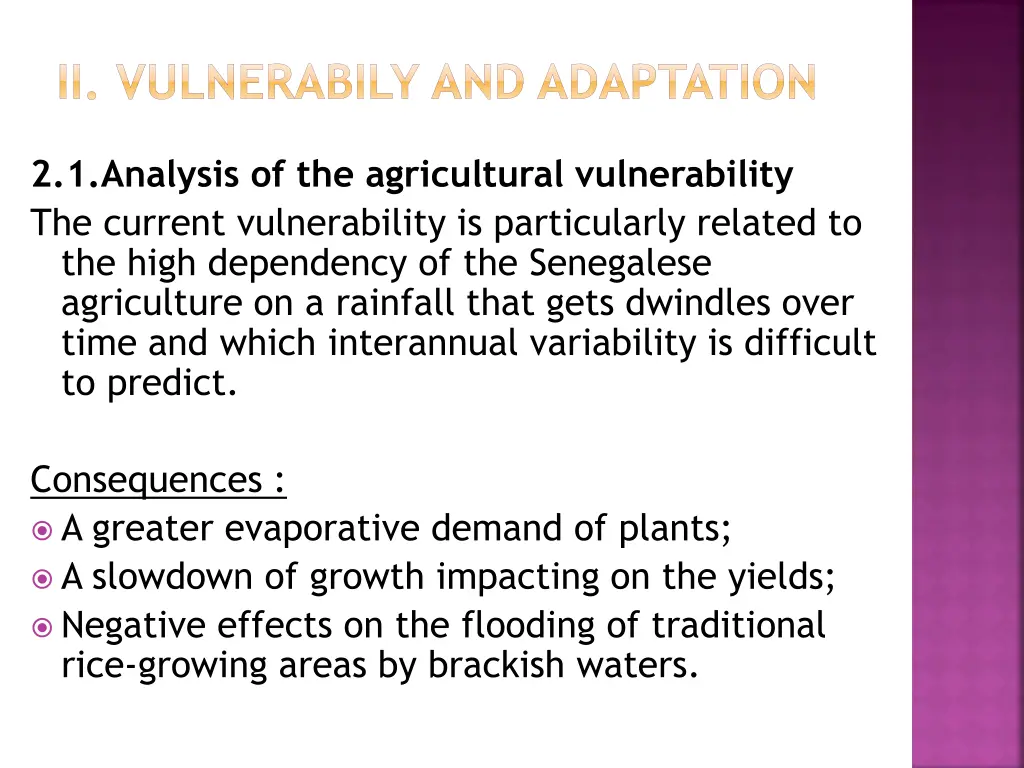 ii vulnerabily and adaptation