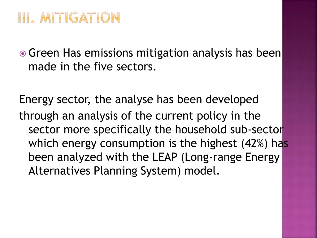 iii mitigation