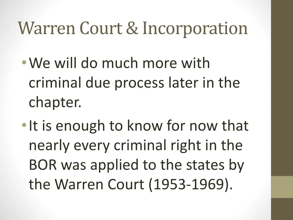 warren court incorporation