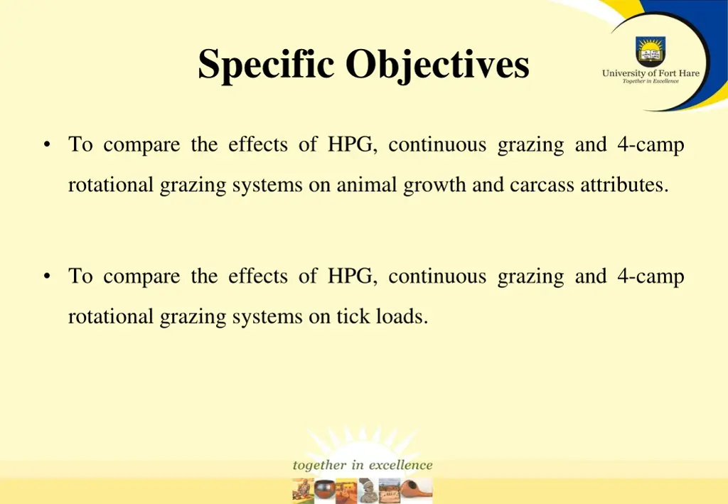 specific objectives