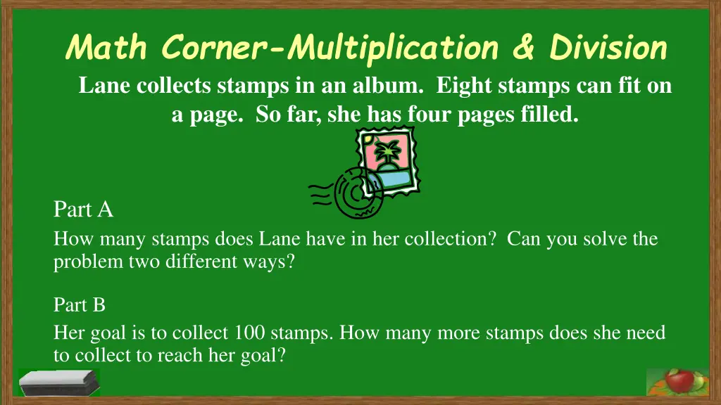 math corner multiplication division lane collects