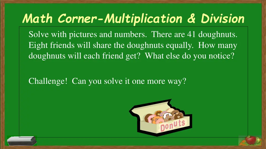 math corner multiplication division solve with