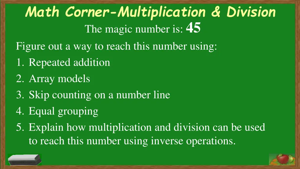 math corner multiplication division the magic