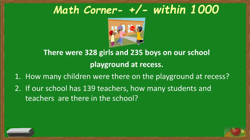 math corner within 1000 1