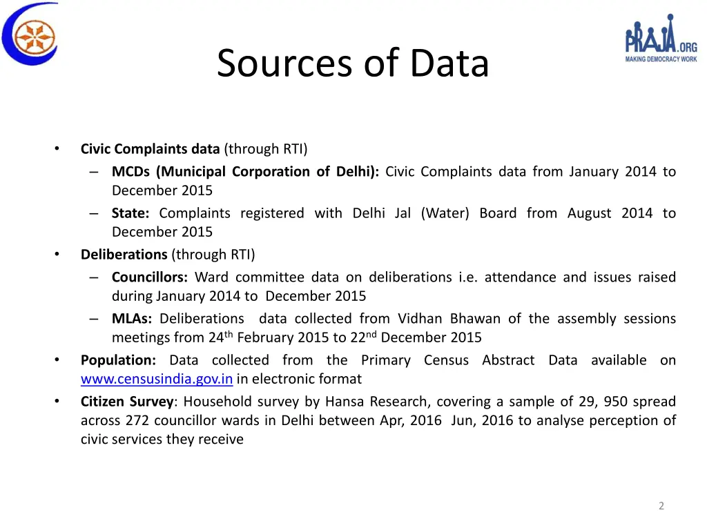 sources of data