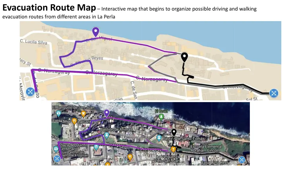 evacuation route map interactive map that begins