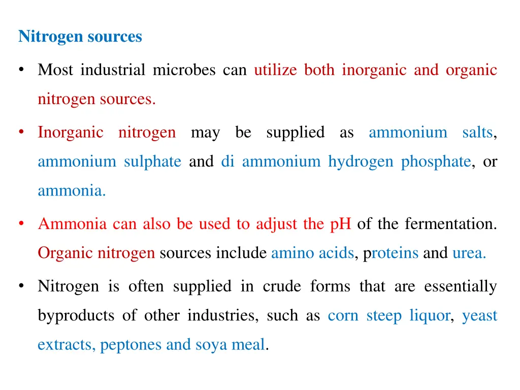 nitrogen sources