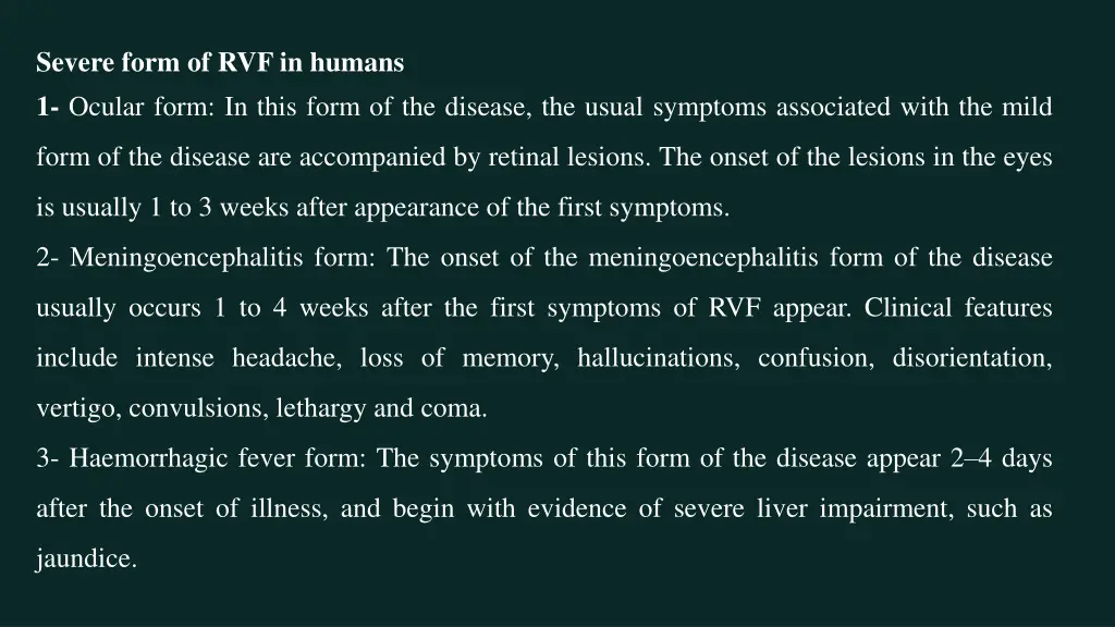 severe form of rvf in humans 1 ocular form