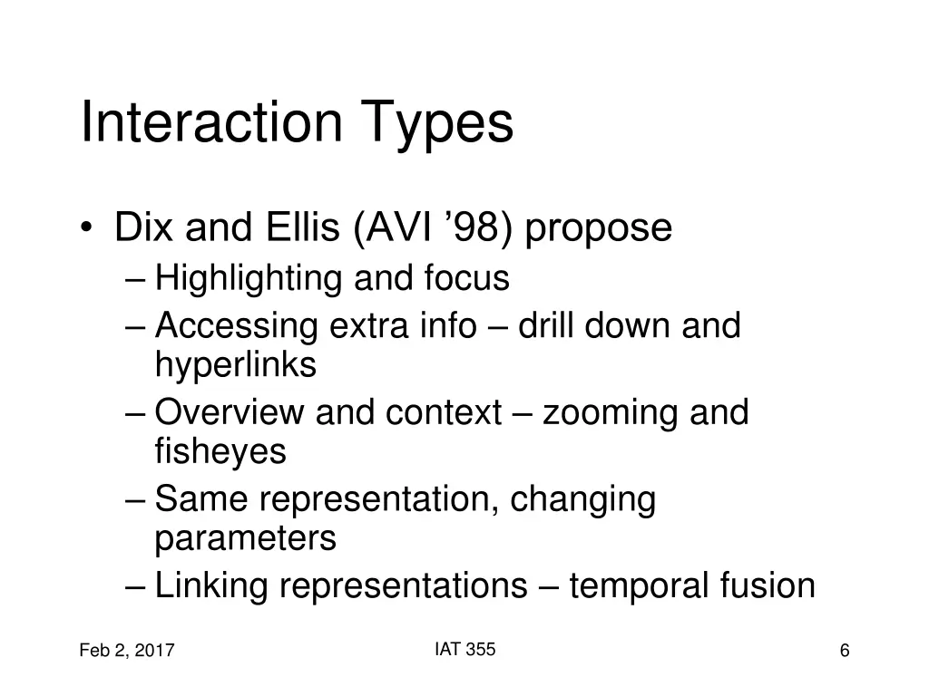 interaction types