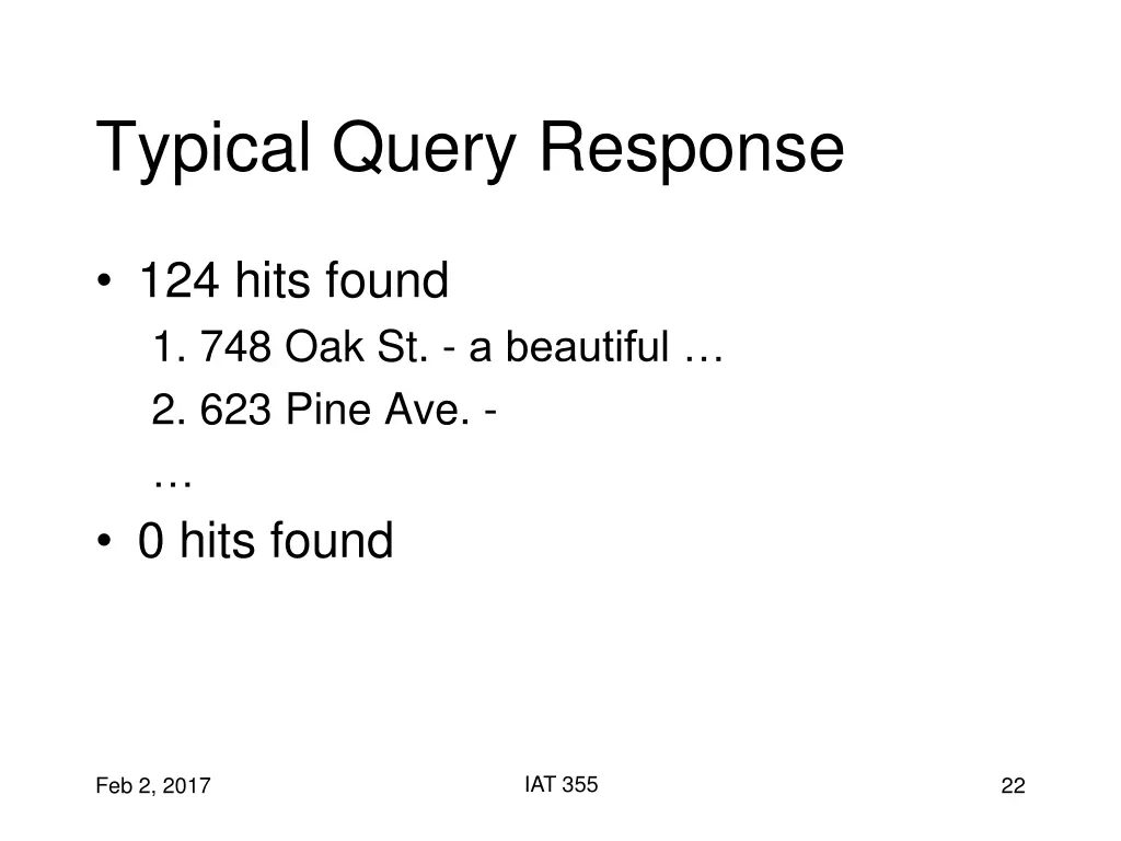 typical query response