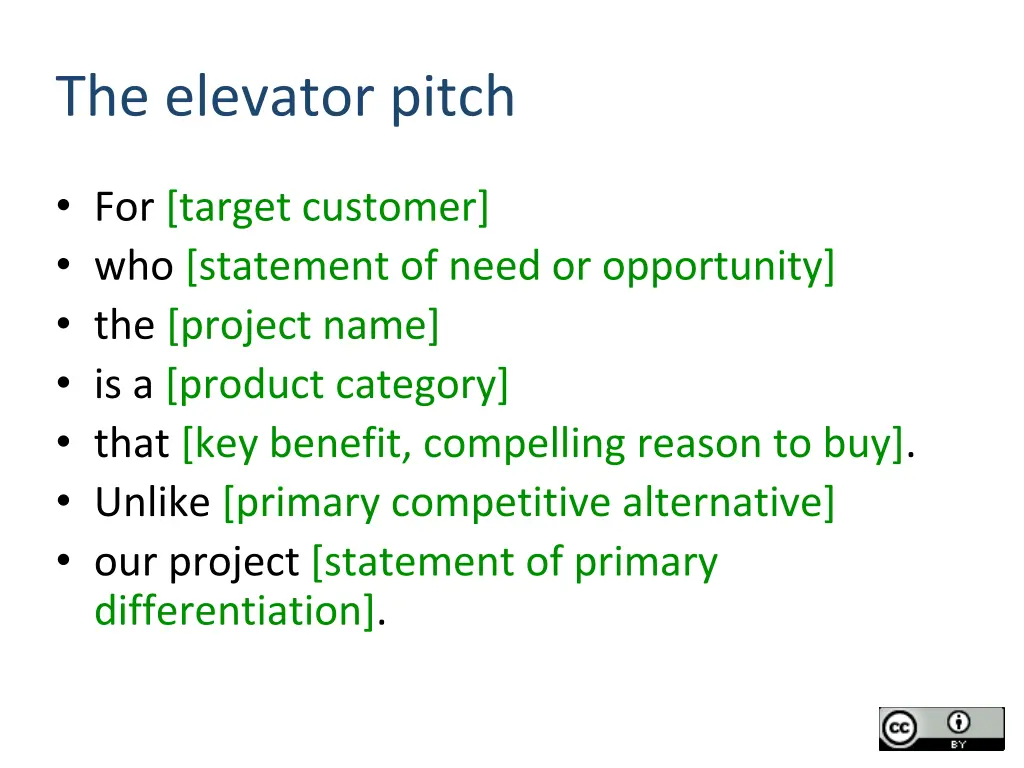 the elevator pitch