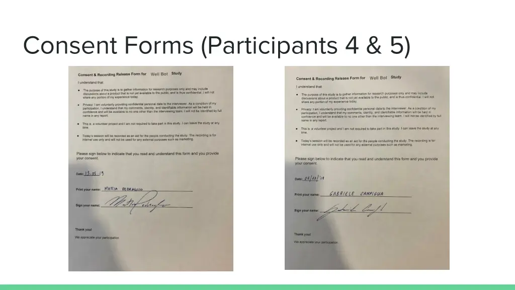 consent forms participants 4 5