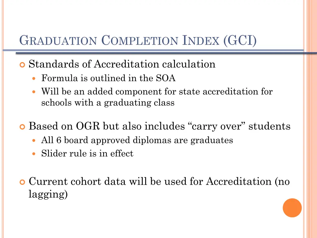 g raduation c ompletion i ndex gci