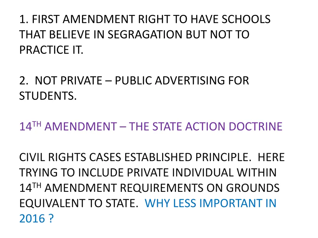 1 first amendment right to have schools that