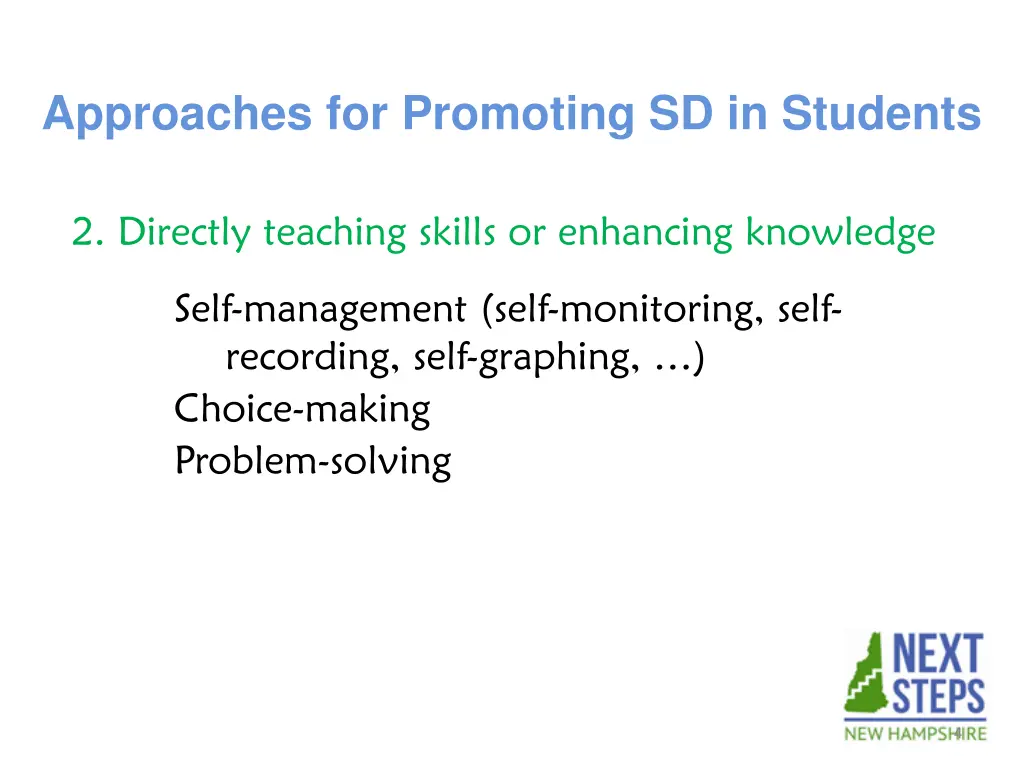 approaches for promoting sd in students 1