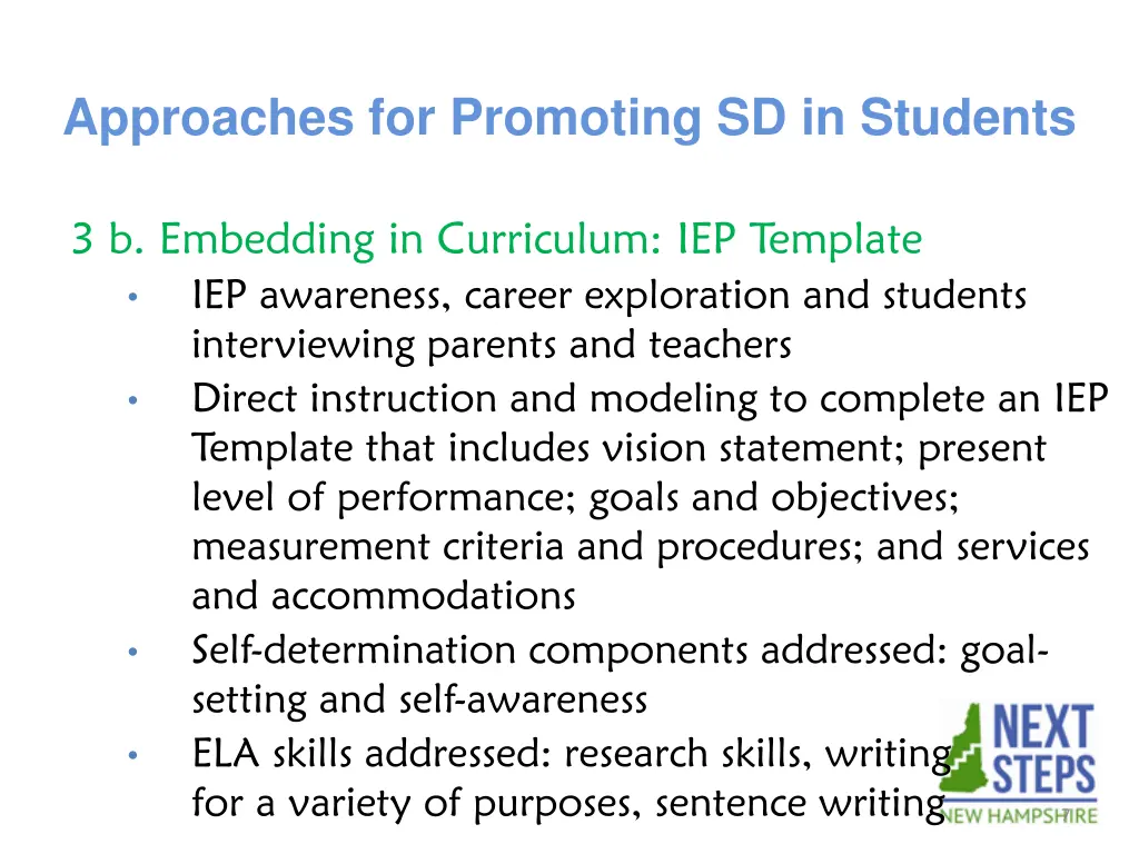 approaches for promoting sd in students 4