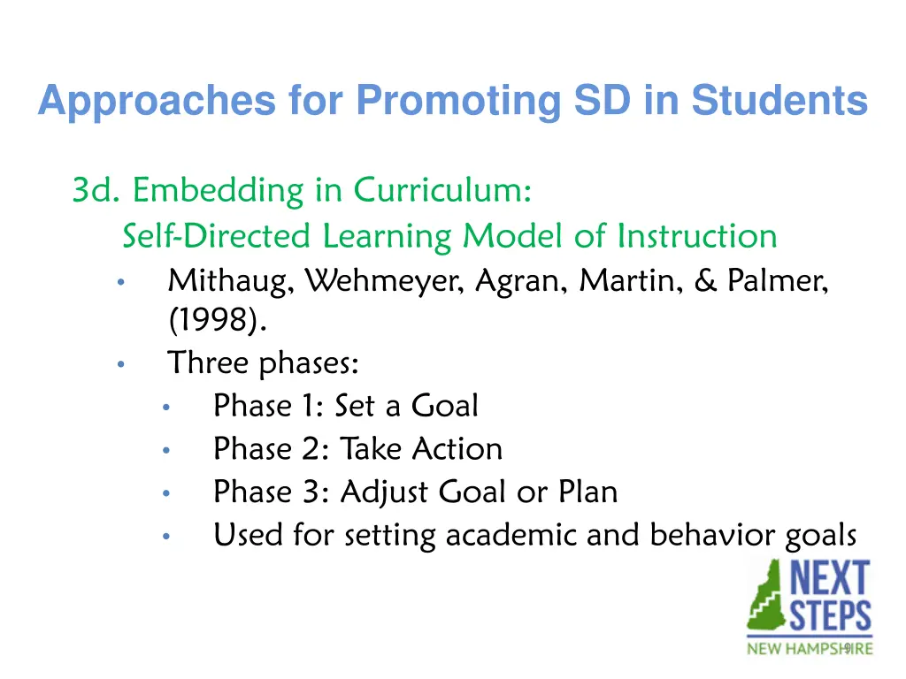 approaches for promoting sd in students 6