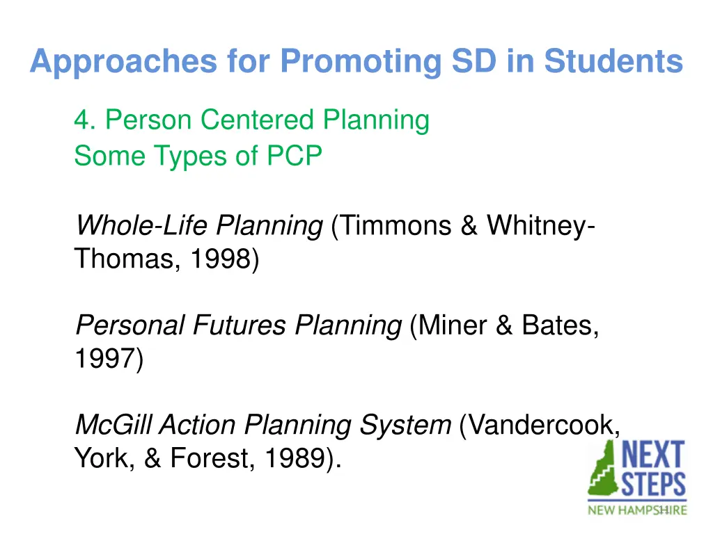 approaches for promoting sd in students 8