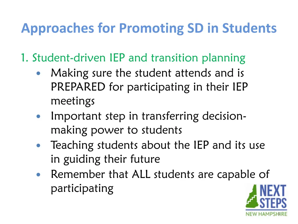 approaches for promoting sd in students