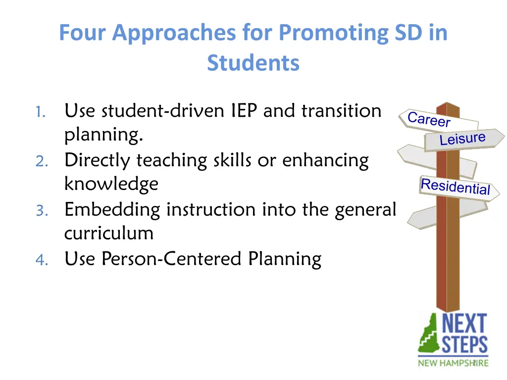 four approaches for promoting sd in students