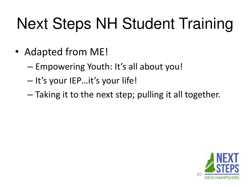 next steps nh student training