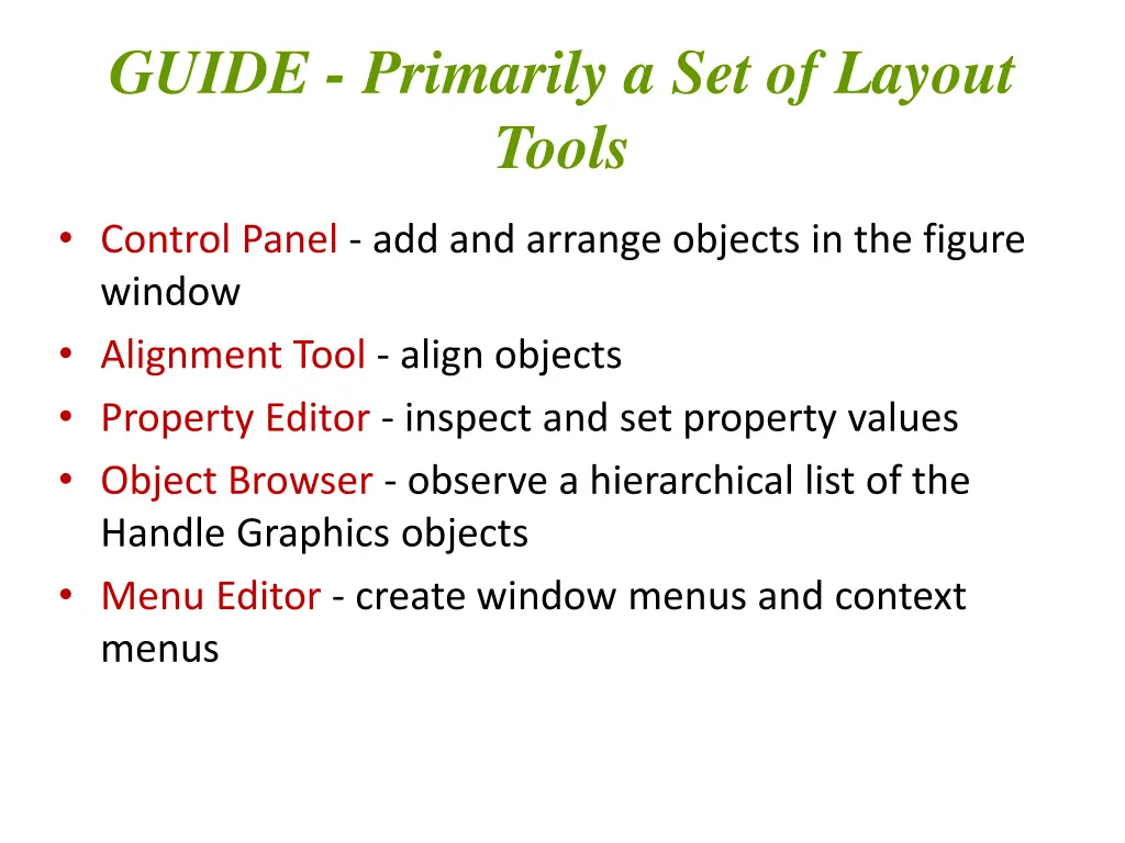 guide primarily a set of layout tools