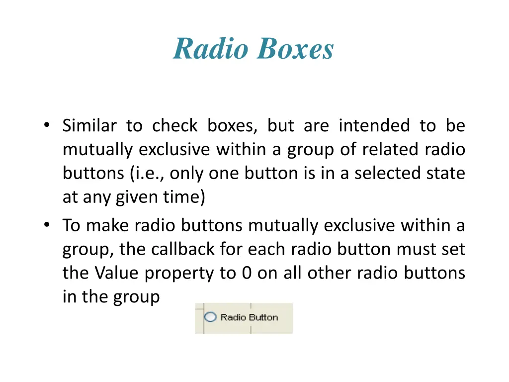 radio boxes