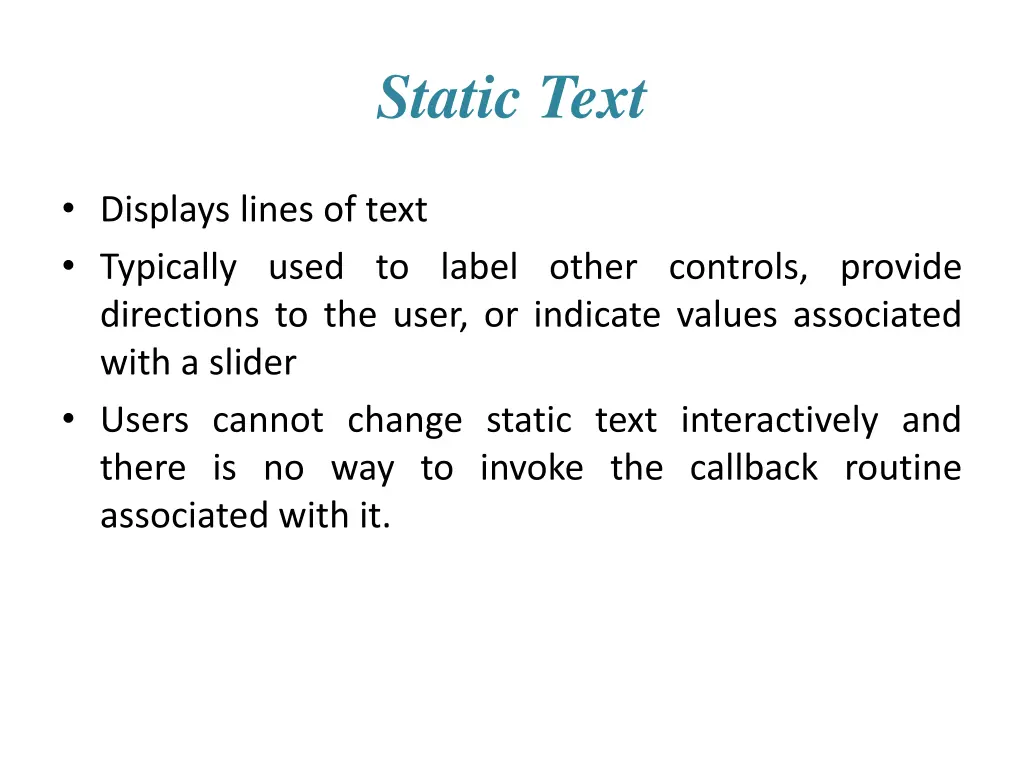 static text