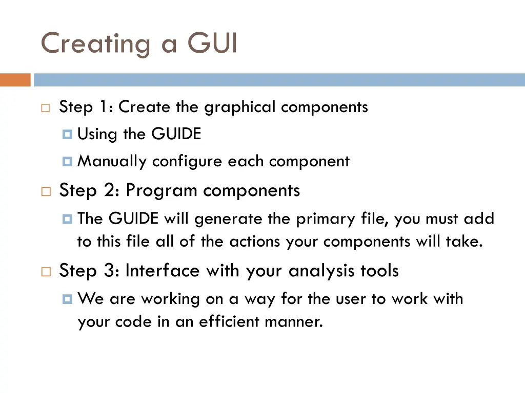 creating a gui